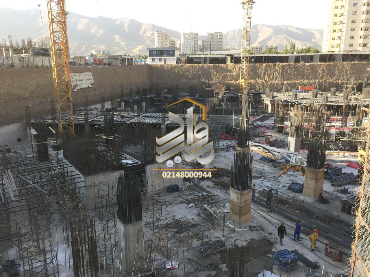 عملیات بتن ریزی اسکلت طبقات منفی برج نخل (شمیم رحمت3) خرداد 1400